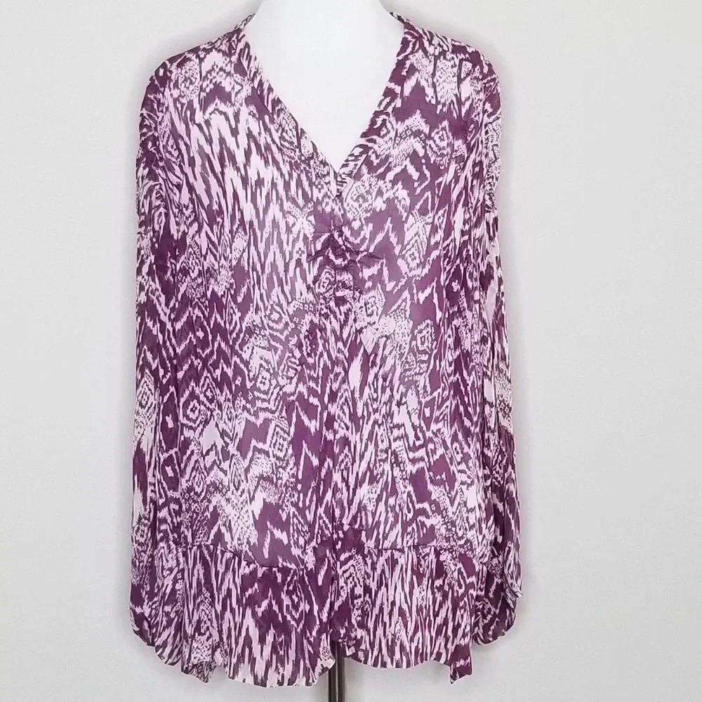 IRO Caskey Ikat Printed Voile Blouse 36